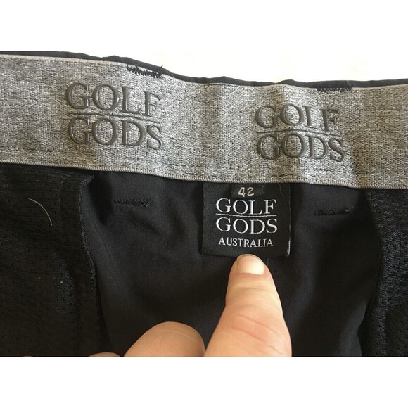 GOLF GODS Men’s Sz 42 Golf Shorts Black Classic Nylon Sportswear Outdoor Active - Picture 5 of 11